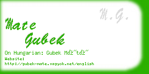 mate gubek business card